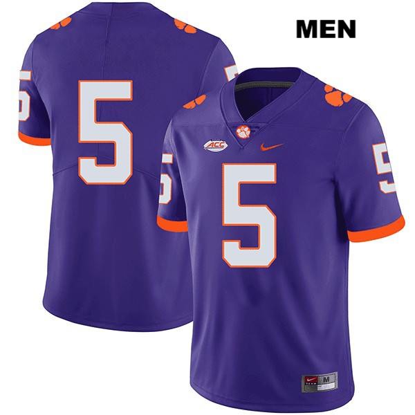 Men's Clemson Tigers #5 K.J. Henry Stitched Purple Legend Authentic Nike No Name NCAA College Football Jersey AUZ6846GN